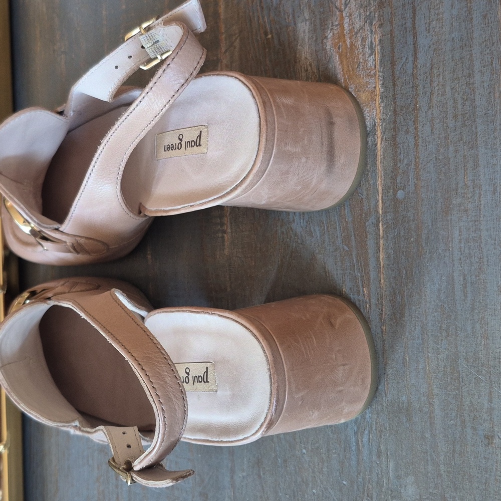 Paul Green Blush Slingback Heels with Gold Accents - Picture 3 of 8